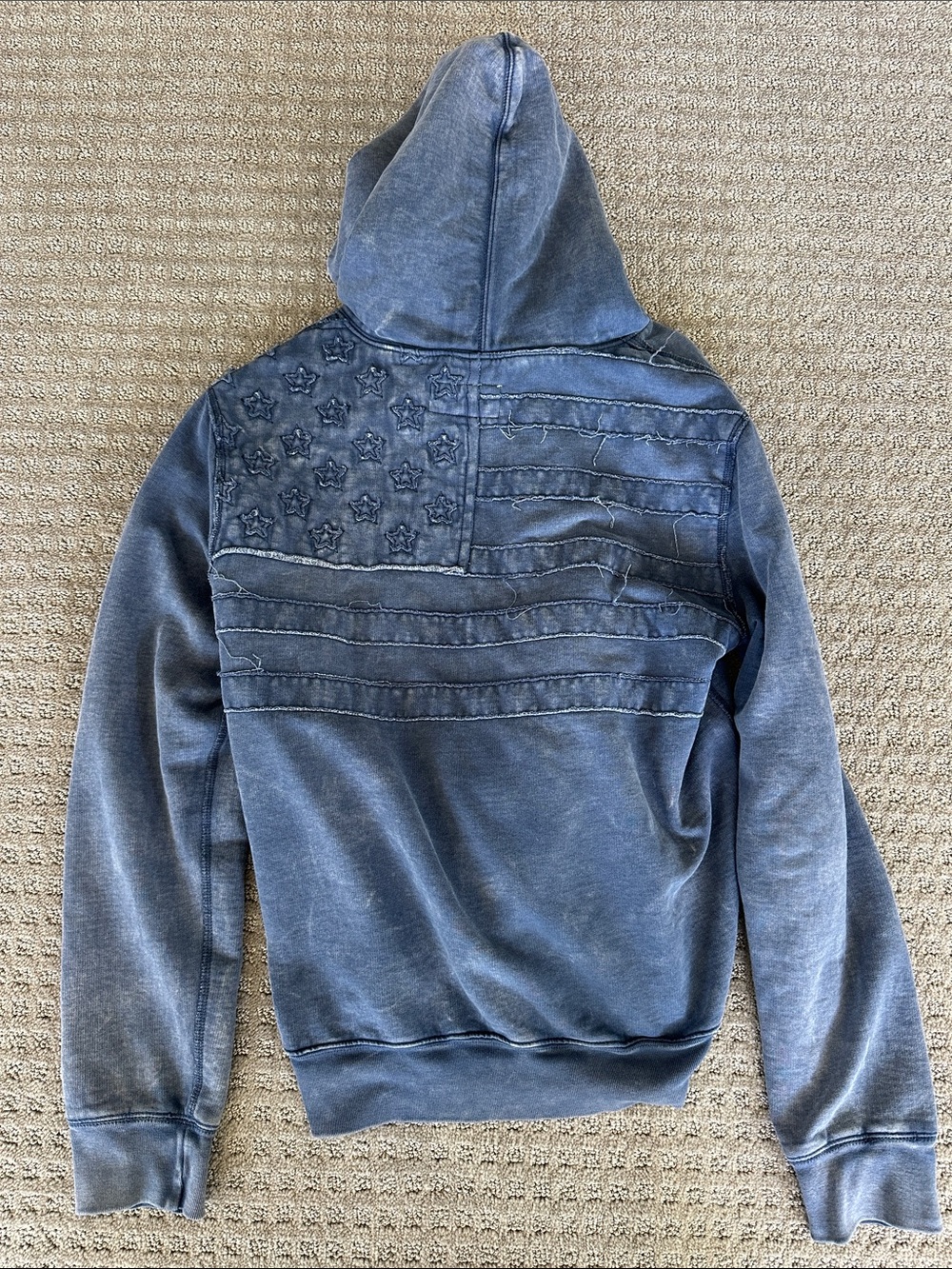 Ralph Lauren Denim & Supply Blue Hooded Sweatshirt with American  Flag